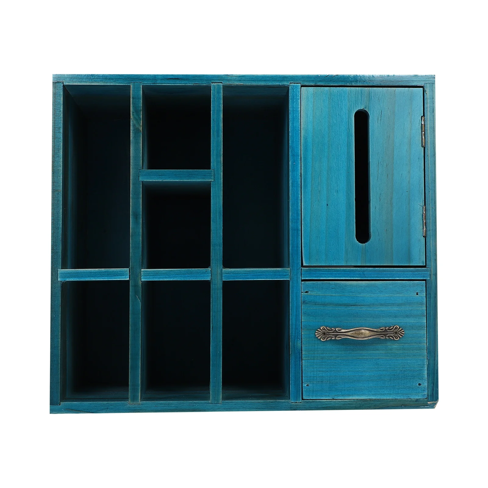 

1Pc Multi-functional Office Desktop Stationery Holder Desktop Organizer (Blue)
