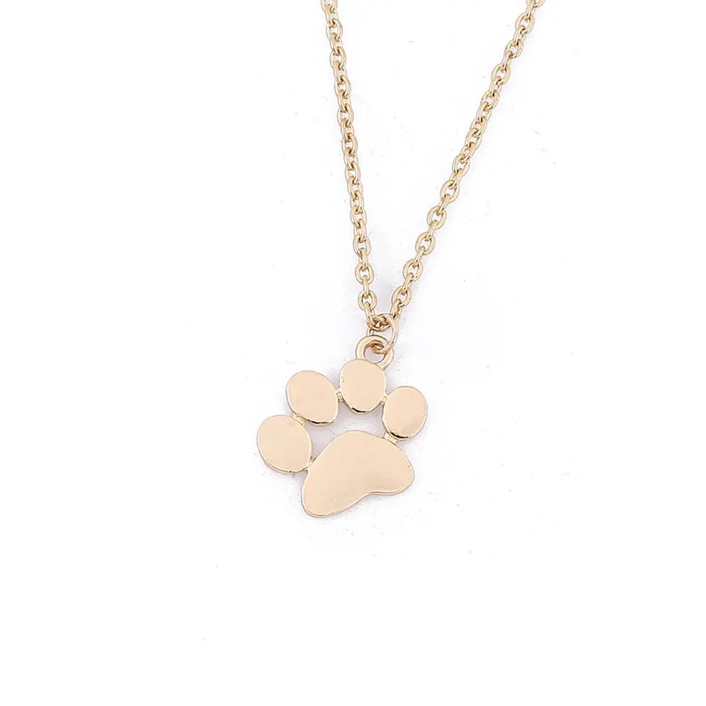 Элегантный трендовый принт собачьей лапы длинный кулон ключицы ожерелья для