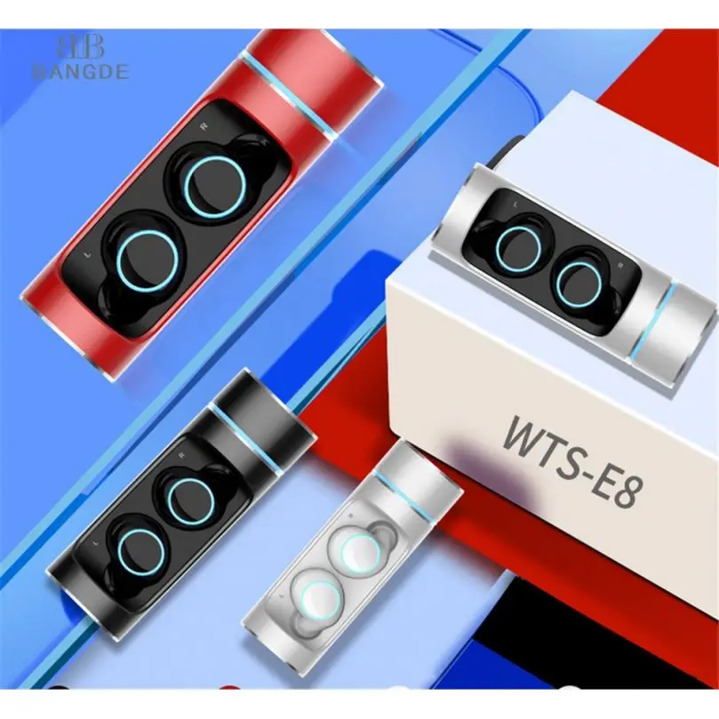 

Tws-E8 Mini True TWS Wireless Headphones Bluetooth Headsets Earphones Sport Earbud Mic with Charger Box for Iphone 8 XS X Xiaomi