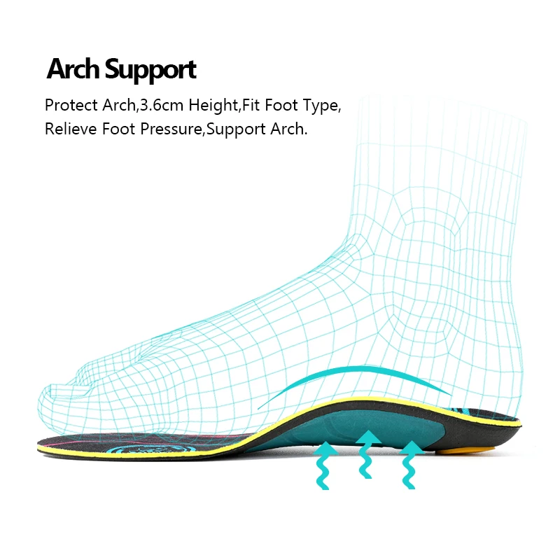 3ANGNI Orthotic Insole For Shoes Arch Support Heel Cushion For Plantar Fasciitis Full Length Orthopedic Insoles Relief Foot Pain