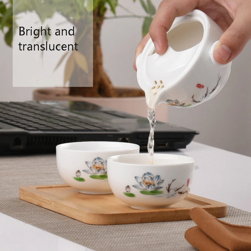 Керамические чайники gaiwan teacups китайский чайный набор портативный для
