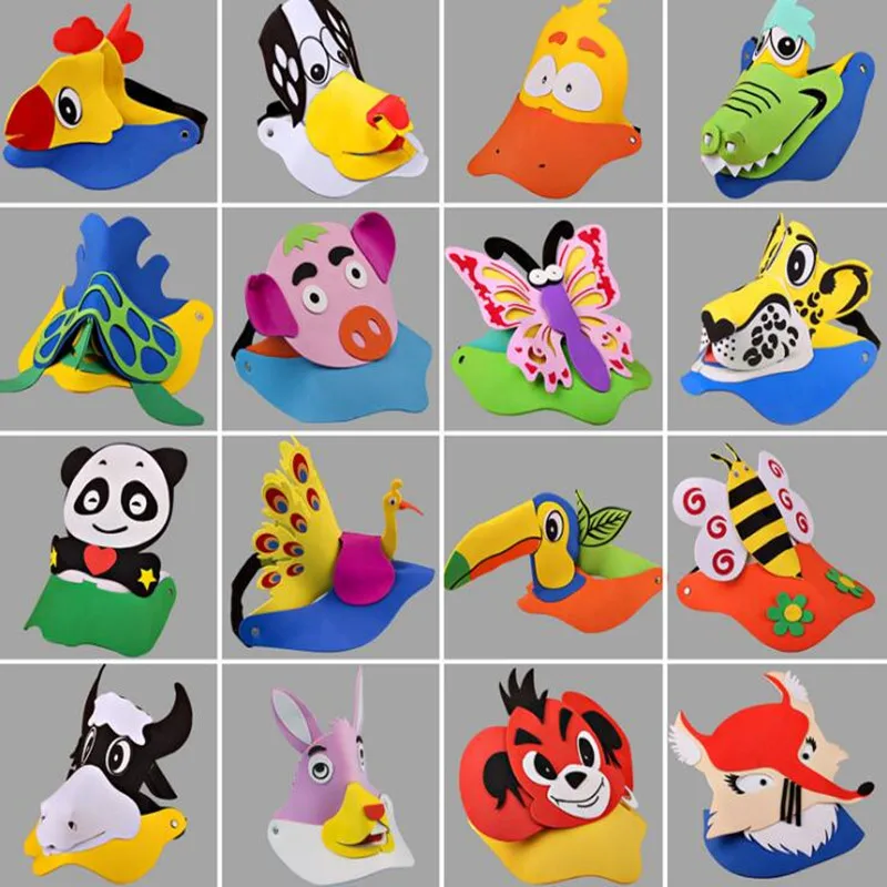 Cartoon Animal EVA Hat Kids Children Anime Sun Hats Boy Girl Stage Perofrmance Party Birthday Dress Decor Halloween|decorative hats|decorative