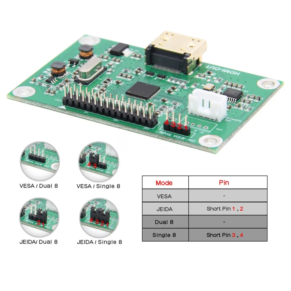 Конвертер платы адаптера LVDS в HDMI совместимый с разрешением 1080P 720P|lvds to hdmi|lvds hdmilvds