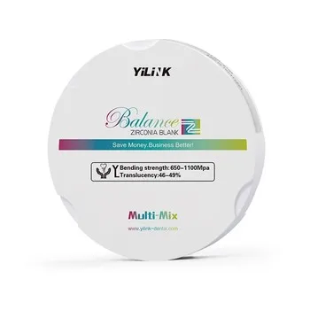 

Yilink Multi-mix Contour Zirconia 95mm Thickness 20mm Vita 16 Color Super High Translucent Block for Dental Lab CAD/CAM