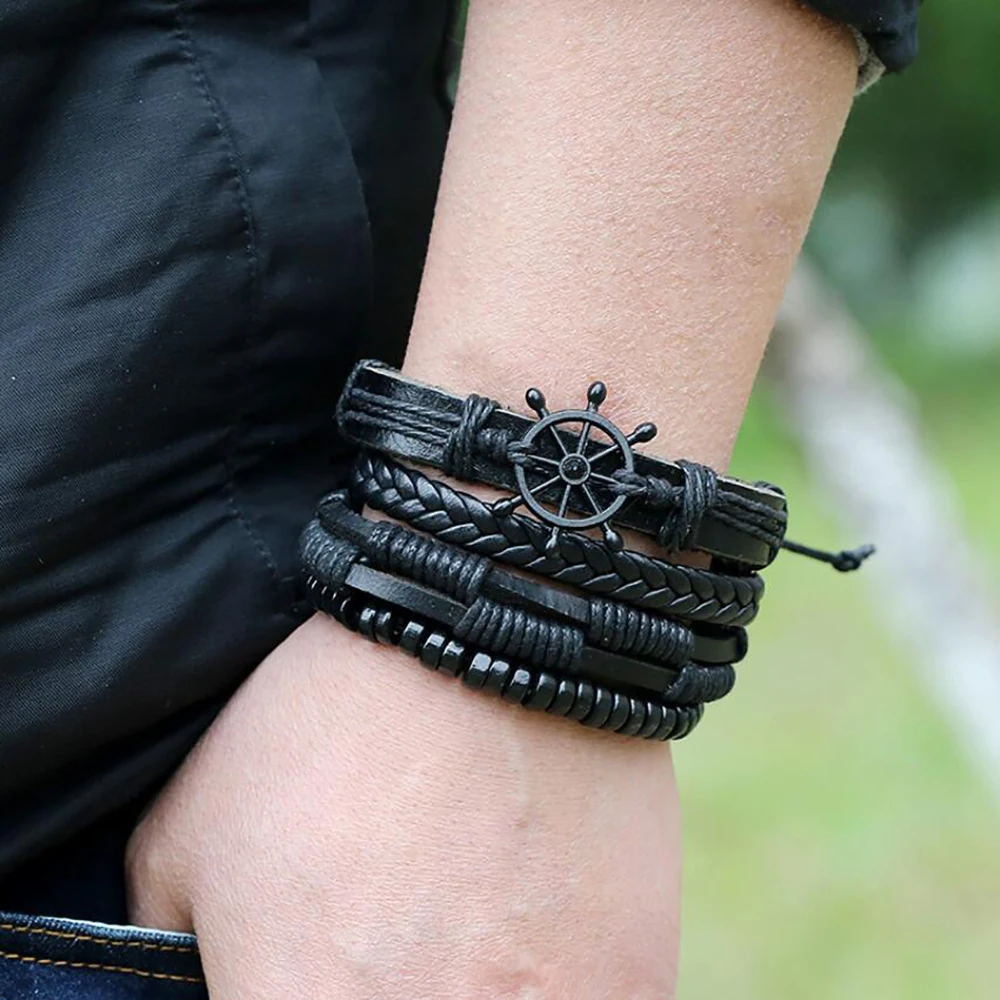 Винтаж браслет со штурвалом Для Мужчин's Фотофон в ретро стиле с изображением