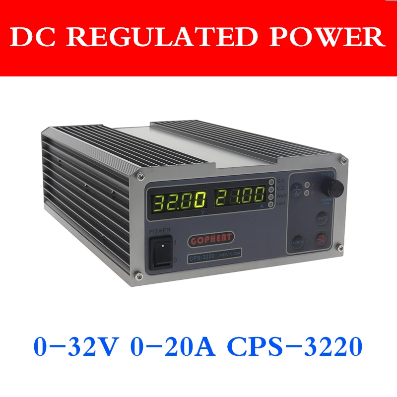 

CPS 3220 Switching Power Supply 0-32V 0-20A 0.01V / 0.01A 110V / 220V Precision Digital Adjustable DC Power Supply Goffett Lab