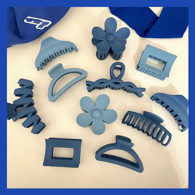 

Fashion Resin Hair Clips Barrettes Hairpin Barrette Blue Hair Claws Clip Women Girls Trend Hair Accessories Headwear