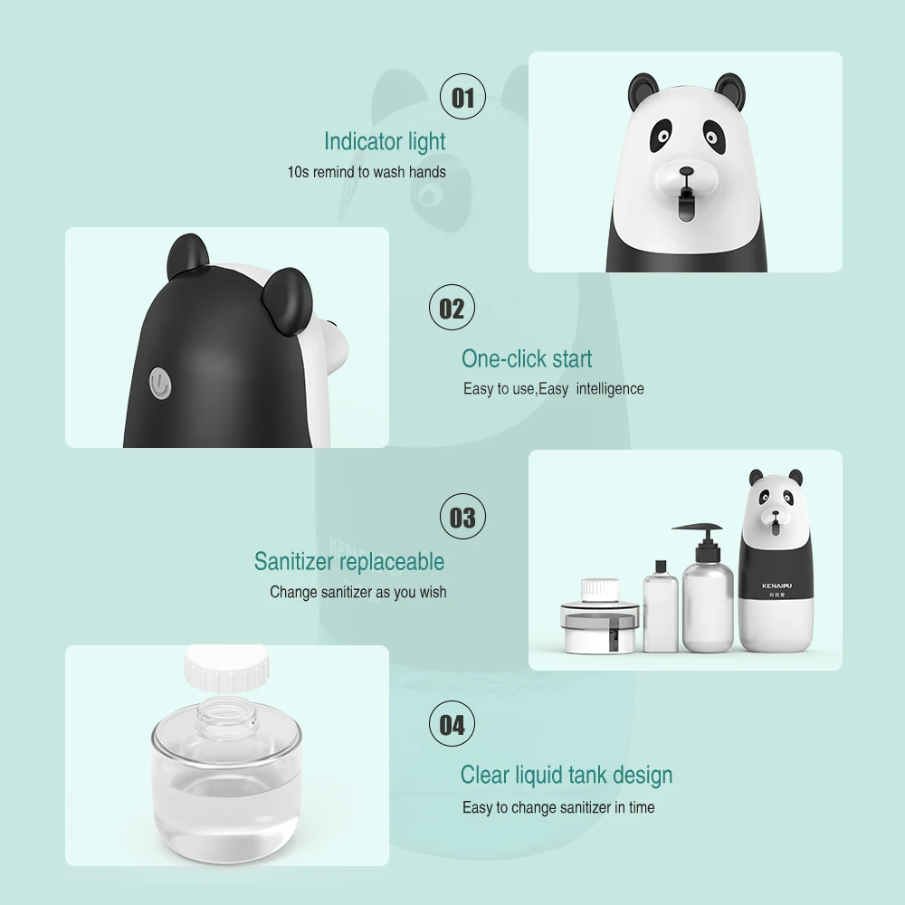 

Free Shipping Automatic Foam Soap Dispenser Cartoon Induction Liquid Hand Washing Machine USB Charge Intelligent Hand Washing