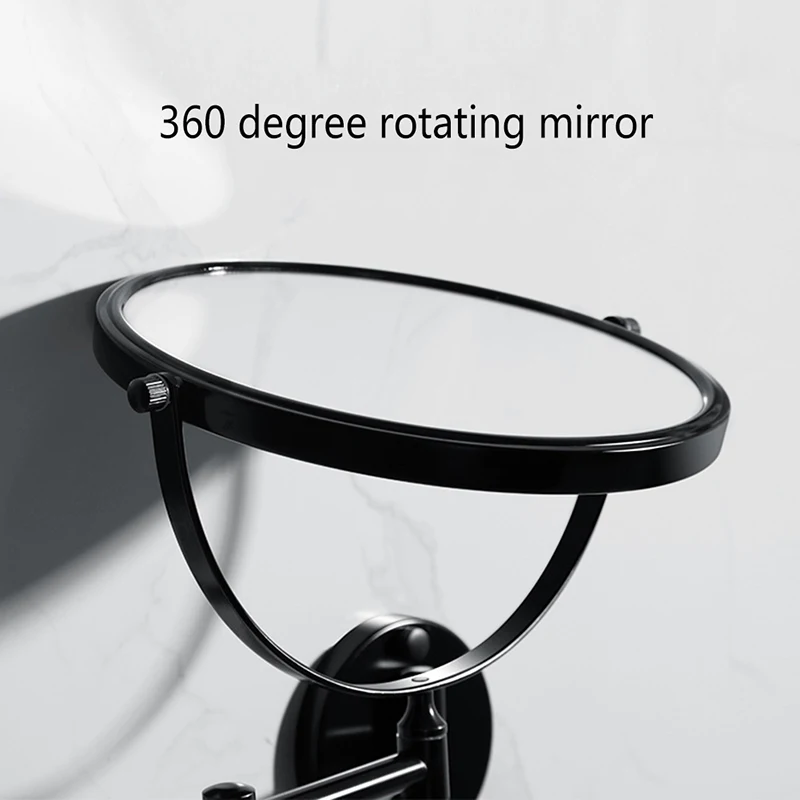 

Bathroom Beauty Mirror Bathroom Black Mirror Wall-mounted Makeup Mirror Folding Magnifying Glass Wall-mounted Mirrors