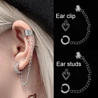 2022 new fashion punk butterfly ear clip for teens women men ear cuffs zinc alloy cool jewelry vintage retro chain earrings gift