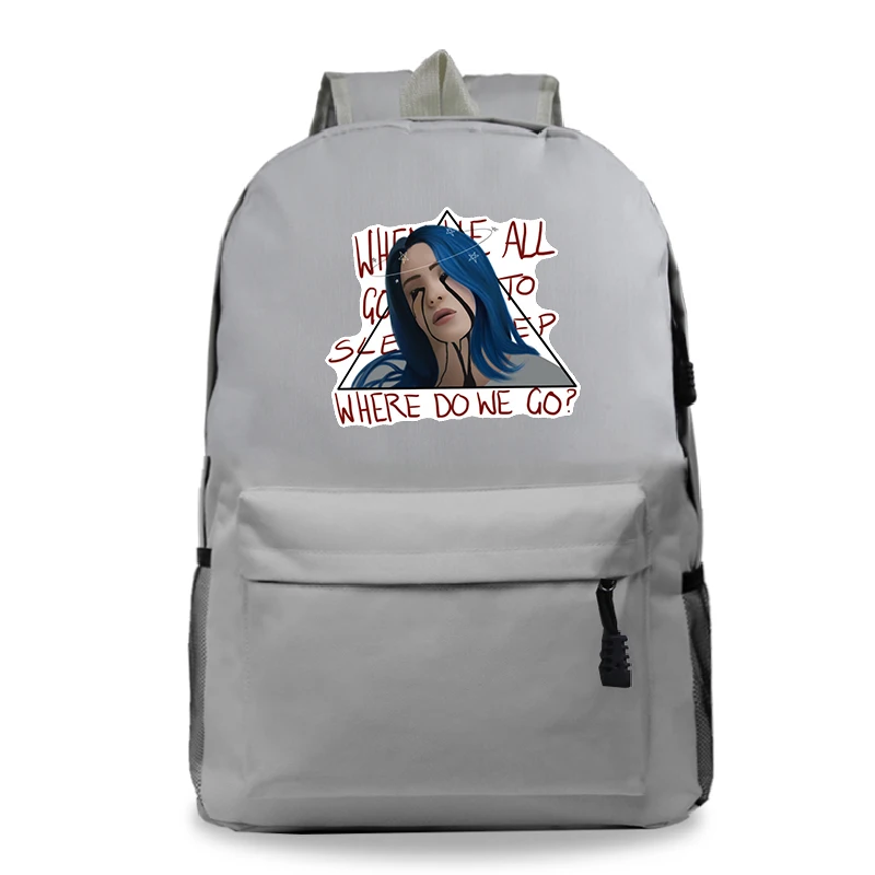 6 Plecak DJ Singer школьный Billie Eilish рюкзак и сумка A Dos Bad Gay Bookbag Bolso Mujer школьные сумки для девочек-подростков на молнии 8 - Цвет: 6