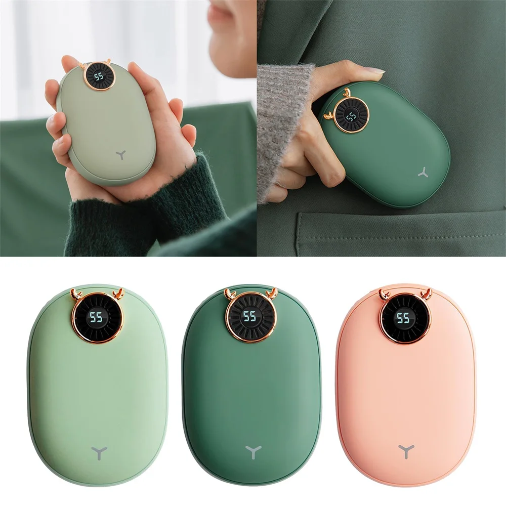 

Power Bank 10000mAh USB Rechargeable Portable Charging Hand Warmer Winter Heating 5V 2-in-1 Mini Pocket Powerbank For iPhone Mi