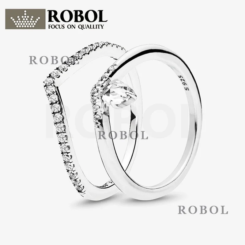 

ShimmeringClassicWishRingStack High-quality Boutique 925 Sterling Silver Ring, A Variety of Wearing Methods, Simple Atmosphere