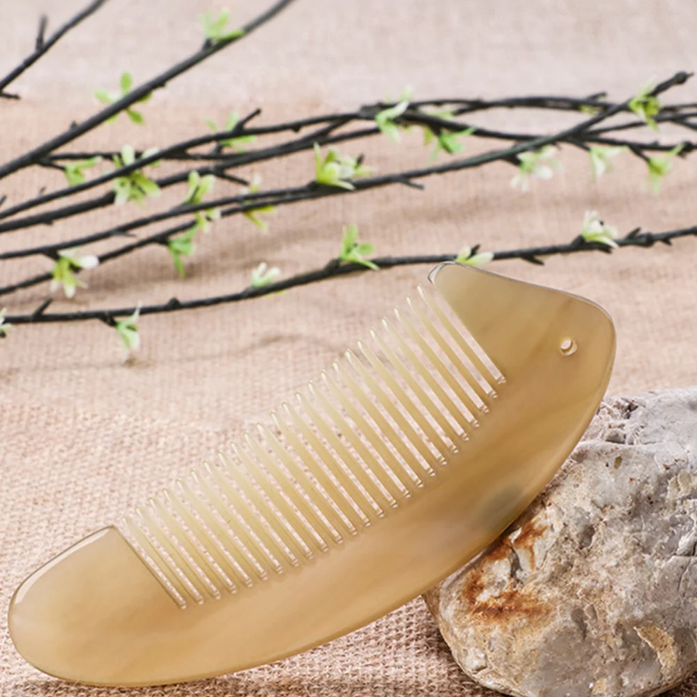 

Ox Horn Hair Comb Anti-Static Head Comb Minimalist Hairdressing Comb
