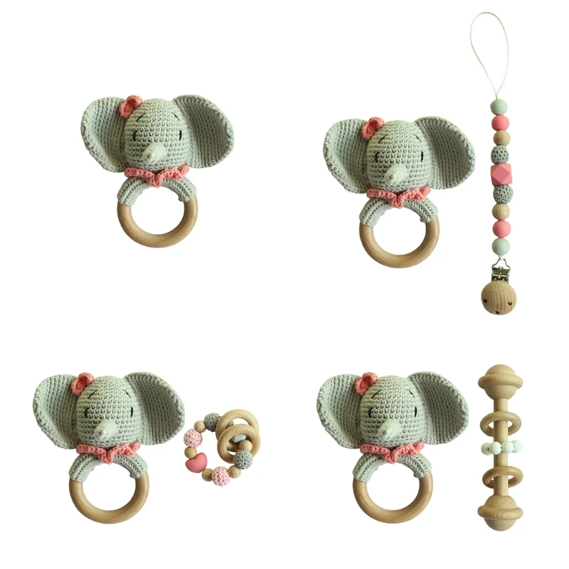 

Baby Pacifier Clip Teething Bracelet Crochet Soother Infants Rattle Teether Toy 54DF