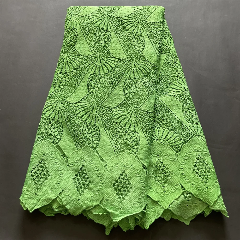 

High quality nigerian wedding african lace fabric 100% Cotton lace/guipure cord lace fabric for wedding party JL031
