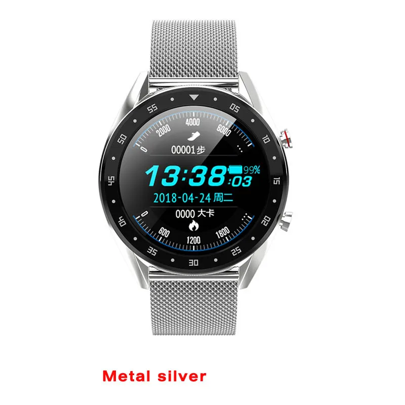 Greentiger L7 Bluetooth Смарт-часы для мужчин ЭКГ+ PPG HRV монитор сердечного ритма артериального давления IP68 Водонепроницаемый умный браслет Android IOS - Цвет: silver steel