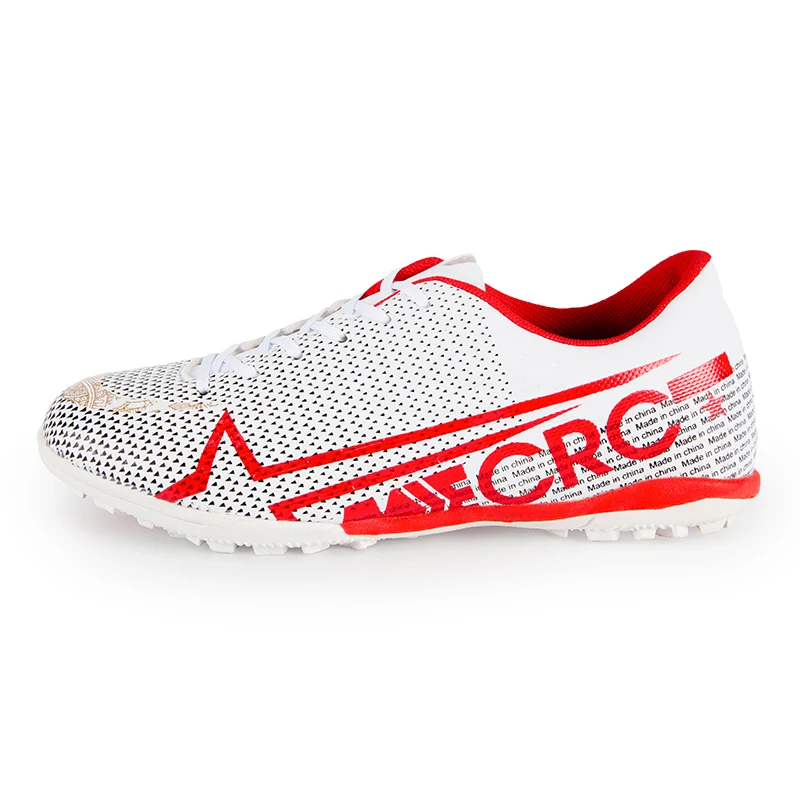 Size33-44 для мальчиков и девочек, шипованные кросовки для футбола, футбольные фубольные бутсы, кроссовки, кроссовки нового дизайна, футбольные бутсы - Цвет: white