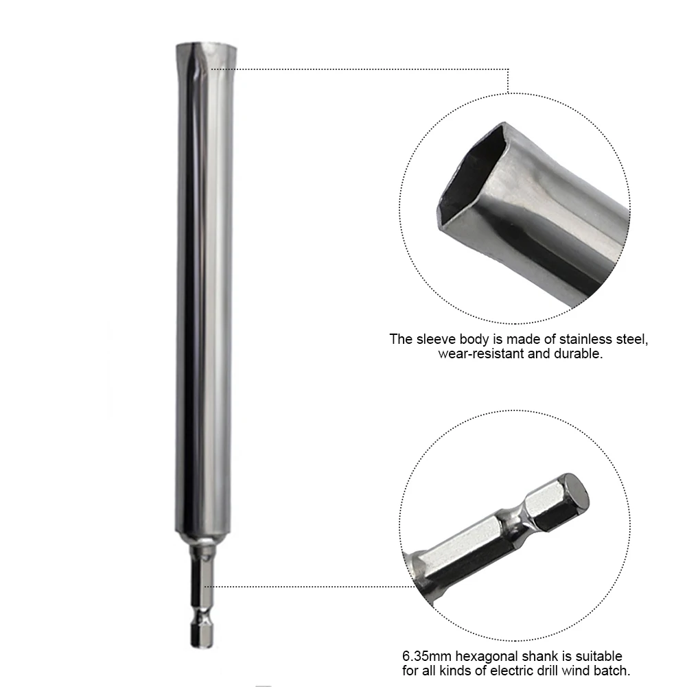 

14mm Replacement Parts Multifunction Ceiling Installation Lengthen Electric Drill Socket Head Sleeve Tool Hex Shank Durable