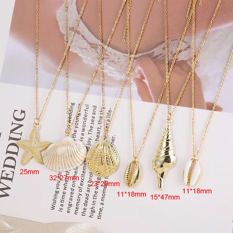 В богемном стиле раковины Форма ожерелье с подвеской для женщин заявленное