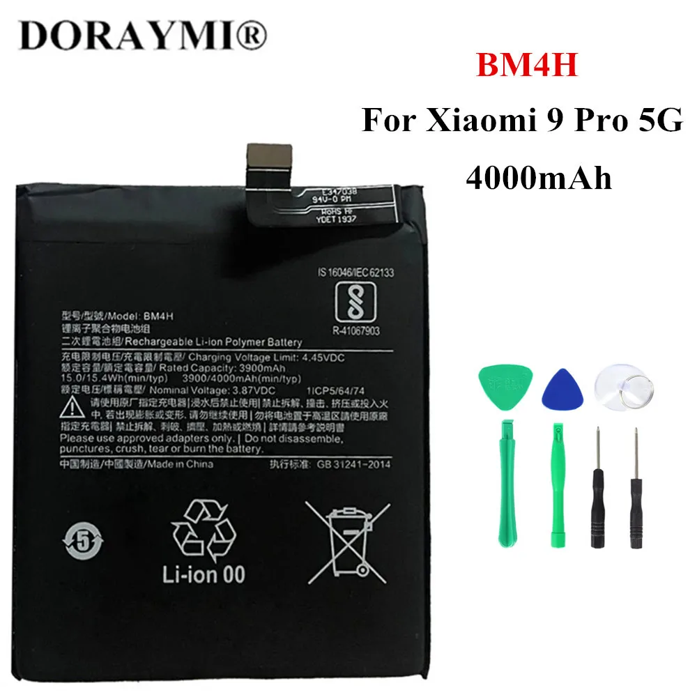 

New Original BM4H Phone Battery For Xiaomi 9 Pro Mi9 Pro 4000mAh Replacement Batteries With Tools