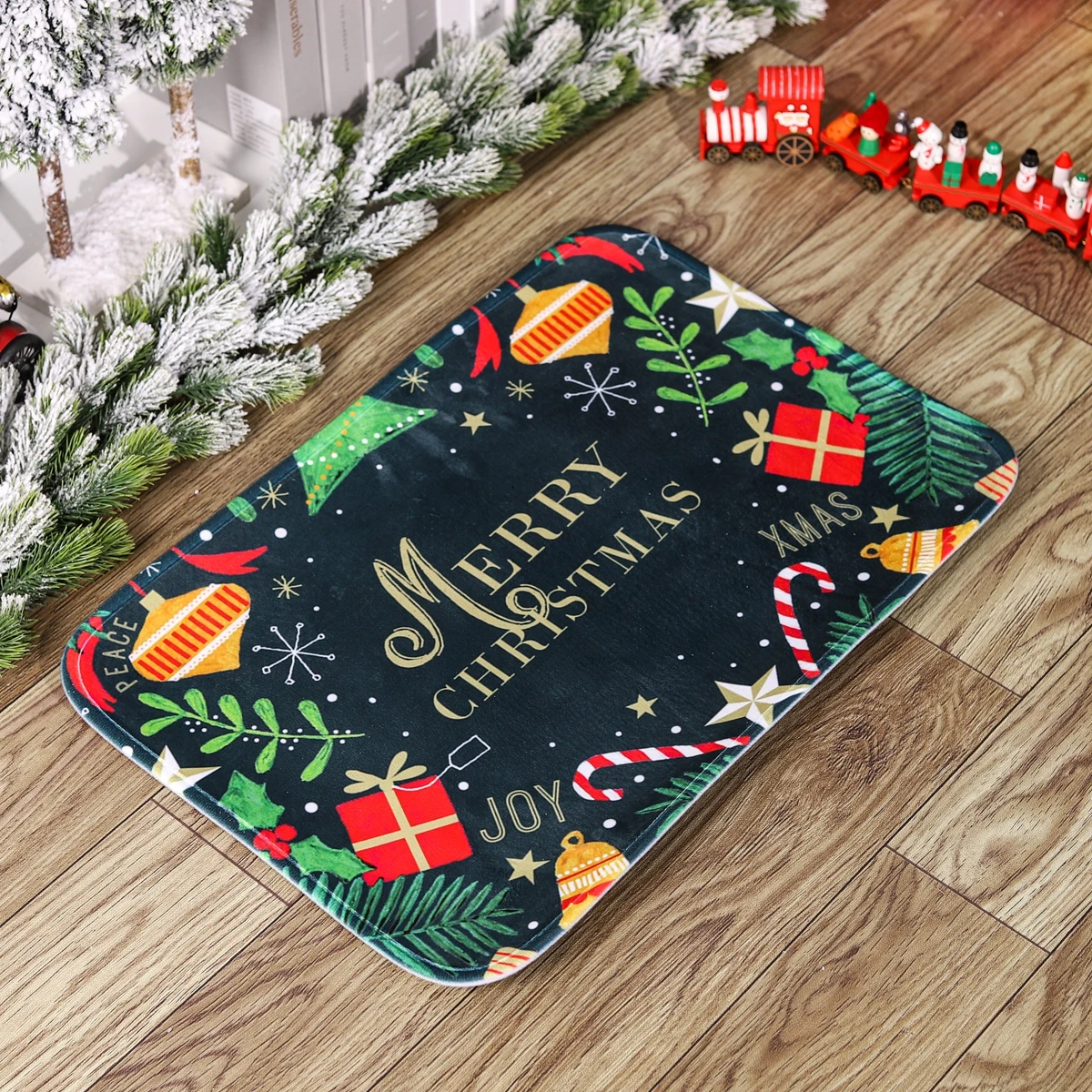 

Home Decorations Christmas Ornaments Gifts Christmas Doormat Santa Claus Flannel Outdoor Rug Merry Christmas 2022 New Year