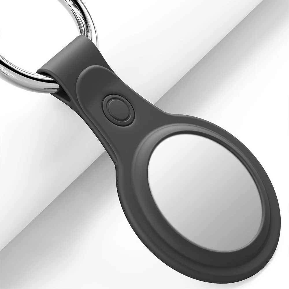 

!ACCEZZ For Airtags Silicone Protective Sleeve For Apple Locator Tracker Anti-Scratch Anti-Lost With Keychain Protector Cover