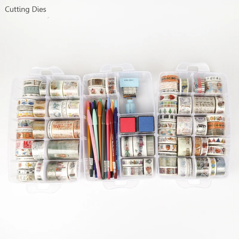 2019 большой прозрачный органайзер для хранения декоративной ленты наклейки