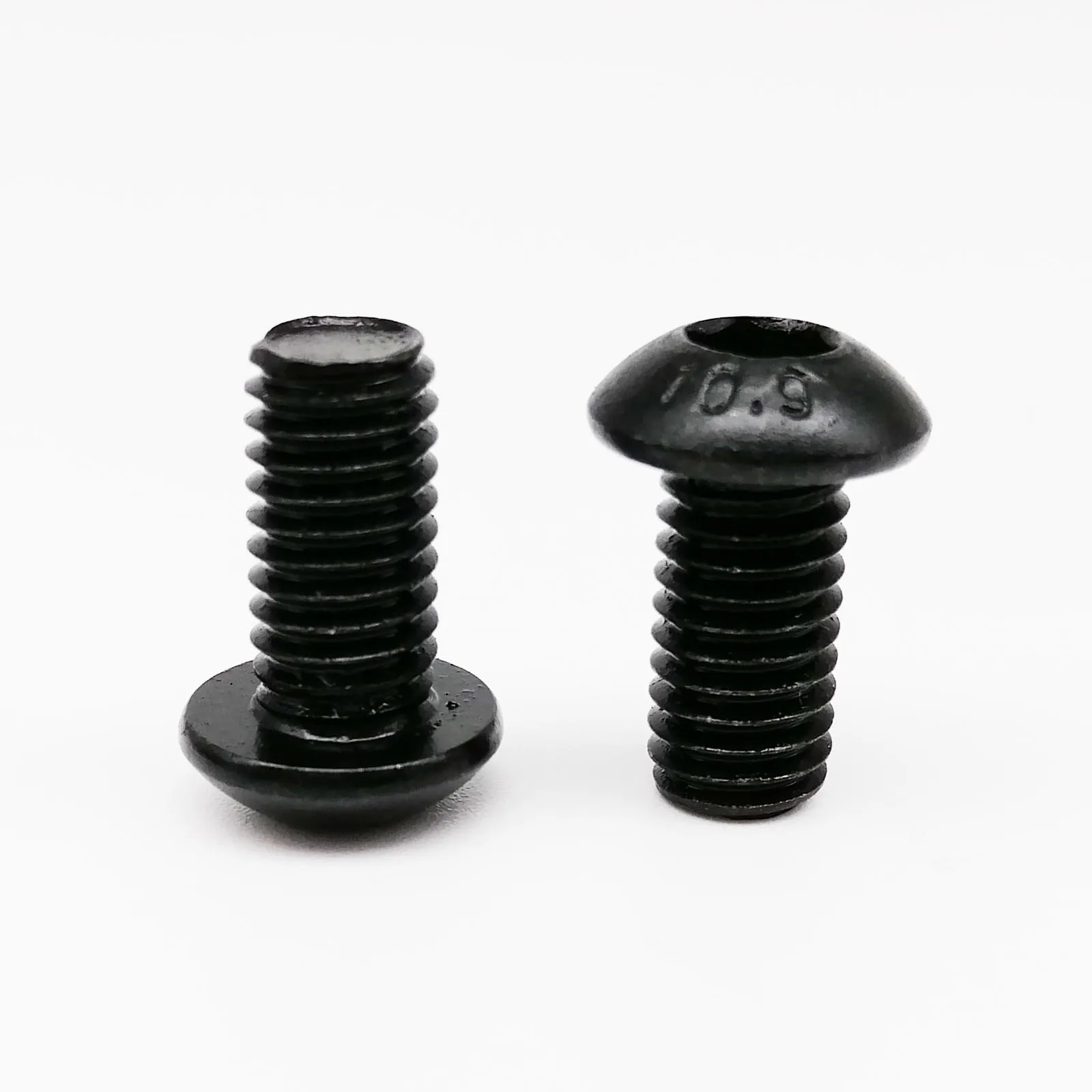 5/10/25/50x ISO7380 M1.6 M2 M2.5 M3 M4 M5 M6 M8 Black Grade 10.9 Steel Hex Hexagon Socket Button Round Head Screw Bolt L= 3-80mm |