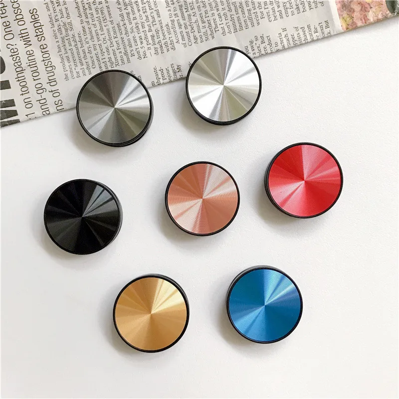 CD Pattern Metal Surface Phone Expanding Socket Stand Grip For Smartphones Finger Holder Phone Socket Holder For All Phone