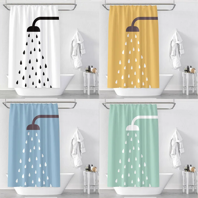 

Bathroom Shower Curtain 3D Waterproof Mildew Proof PEVA Bath Curtain Environmental Toilet Door Curtain for Bathroom Decoration