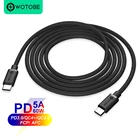 Кабель зарядного устройства Type-C USB-C 2m 5A Быстрая зарядка для MacBook и применимый адаптер питания PD 29W 30W 45W 60W 61W 65W 87W type-C