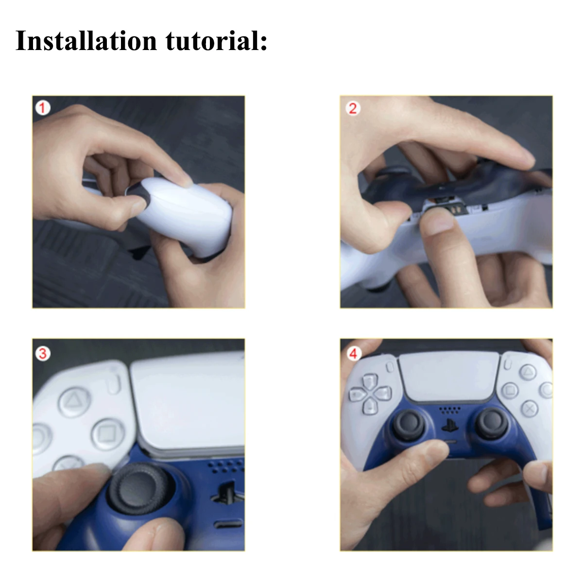 YuXi Gamepad Decorative Strip Replacement Shell Decoration for PS5 DualSense 5 Controller Joystick W/Full Set Buttons | Электроника