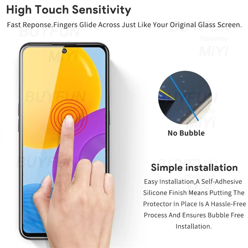 1 to 3 protective glass for samsung galaxy m52 5g glass screen camera protectors cover sumsung m 52 2021 sm m526brds film 6 7 free global shipping