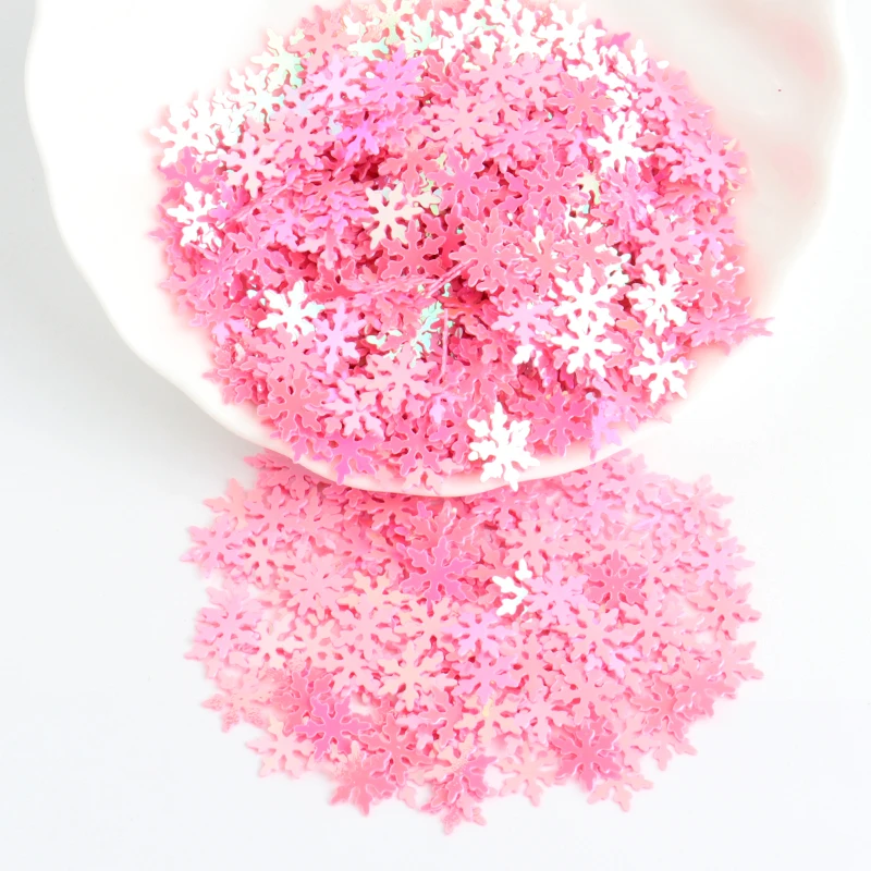 Большие блестки 10 мм рождественские пайетки в виде снежинок белый снежный цветок
