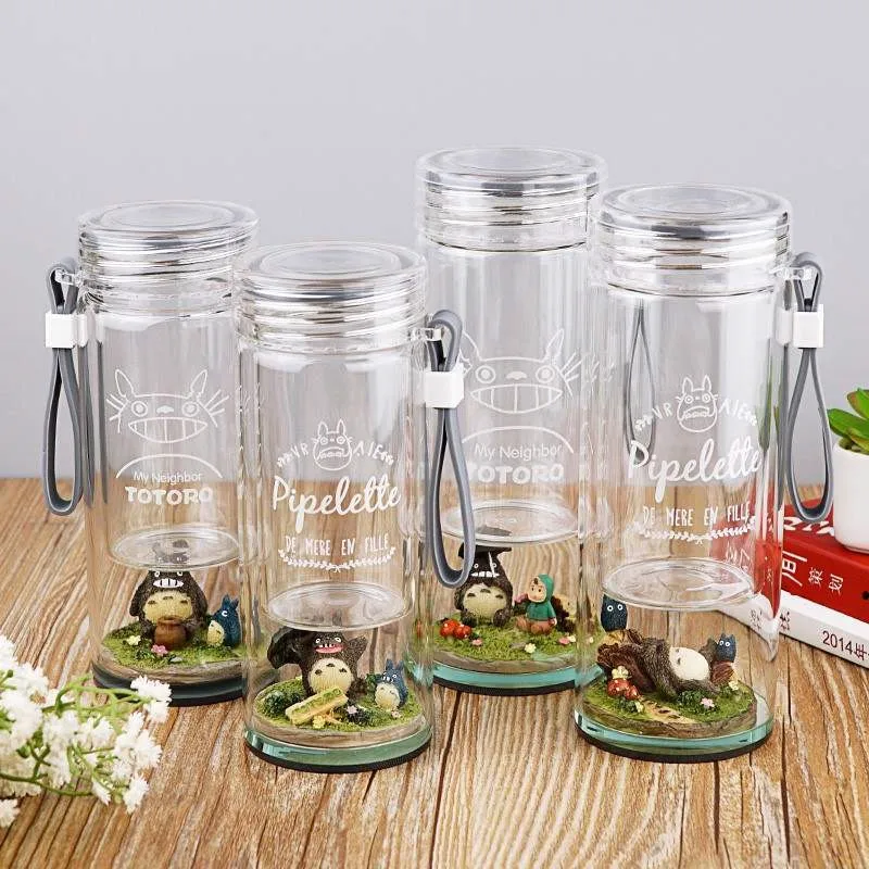 Креативная Милая портативная чашка для питья из мультфильма Тоторо стекла