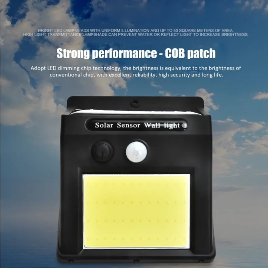Водонепроницаемый индукционный Солнечный настенный светильник 48 Светодиодный
