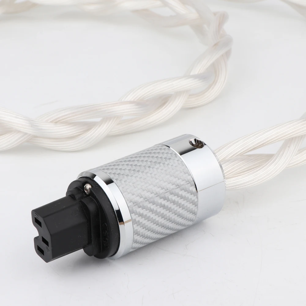 5n Occ Single Crystal Us &amp Eu Ac Audiophile Audio Amplifier Dac Filter Hifi Silver Power Cable Carbon Fiber Rhodium Plating Plug |