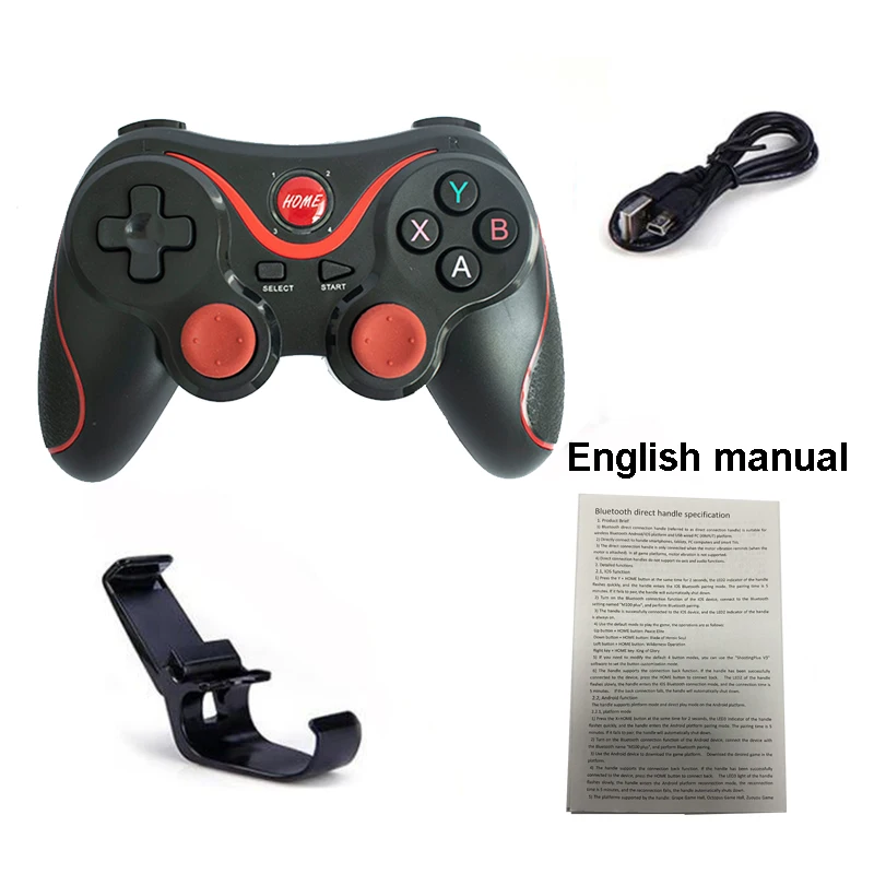 gamepad x3 wireless bluetooth joystick pc android game console controller bt4 0 game pad for mobile phone tablet tv box holder free global shipping