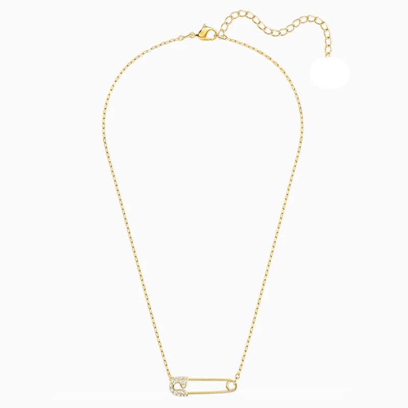 

2020 Fashion Jewelry SWA New SO COOL PIN Necklace Gold Pin Pendant Delicate Petite Crystal Women Luxury Jewelry Gift
