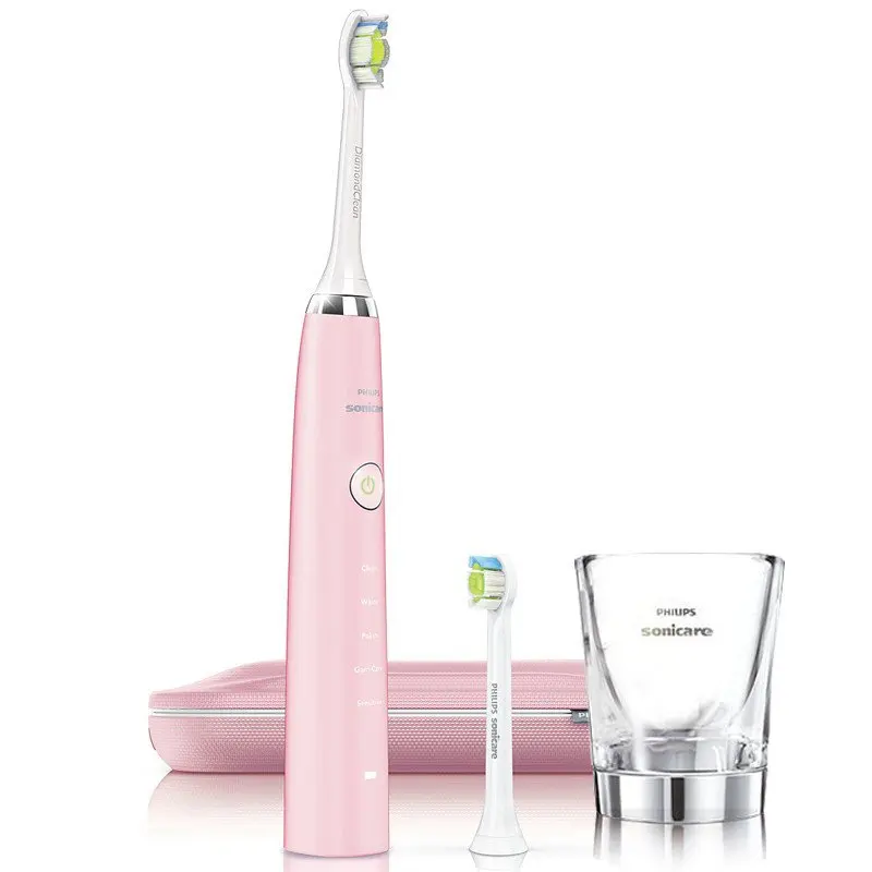 Philips Sonicare HX9362/68 звуковая качественная электрическая зубная щетка Алмазная чистая розовая со стеклом дорожное зарядное устройство для взрослых