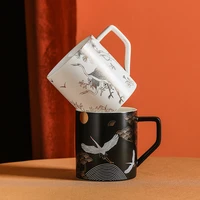 crane design coffee mugs or tea mug for parents gift china traditional idea gift for old people weird gifts traditional chinese