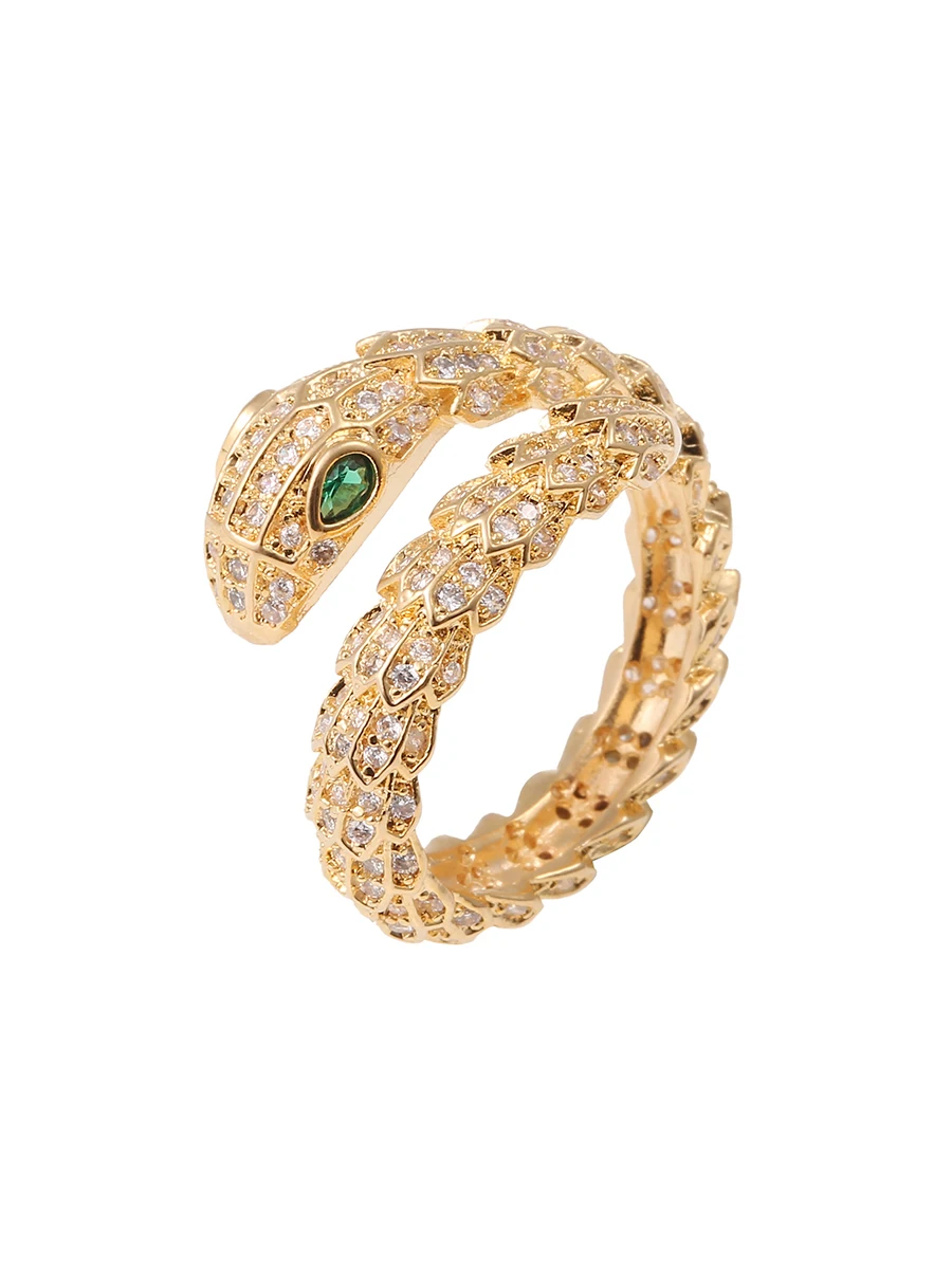 

2021 Original Smart Women's Fashion Ring Snake Shape Rhinestone Decor CZ Open Design Ring Jewelry Accessory Gift