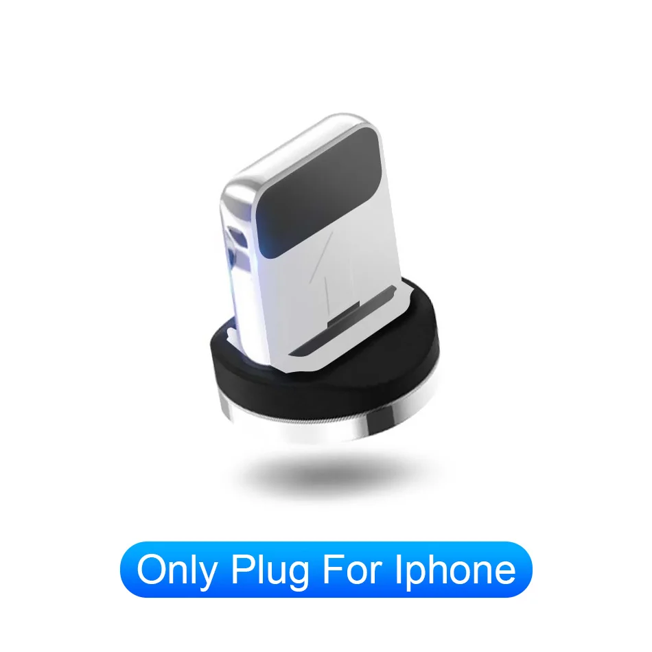 Магнитный светодиодный кабель для быстрой зарядки, магнитный кабель Micro usb type-C, светодиодный шнур USB C, зарядное устройство для iPhone 7 8X11 samsung S9 - Цвет: Only for iPhone plug