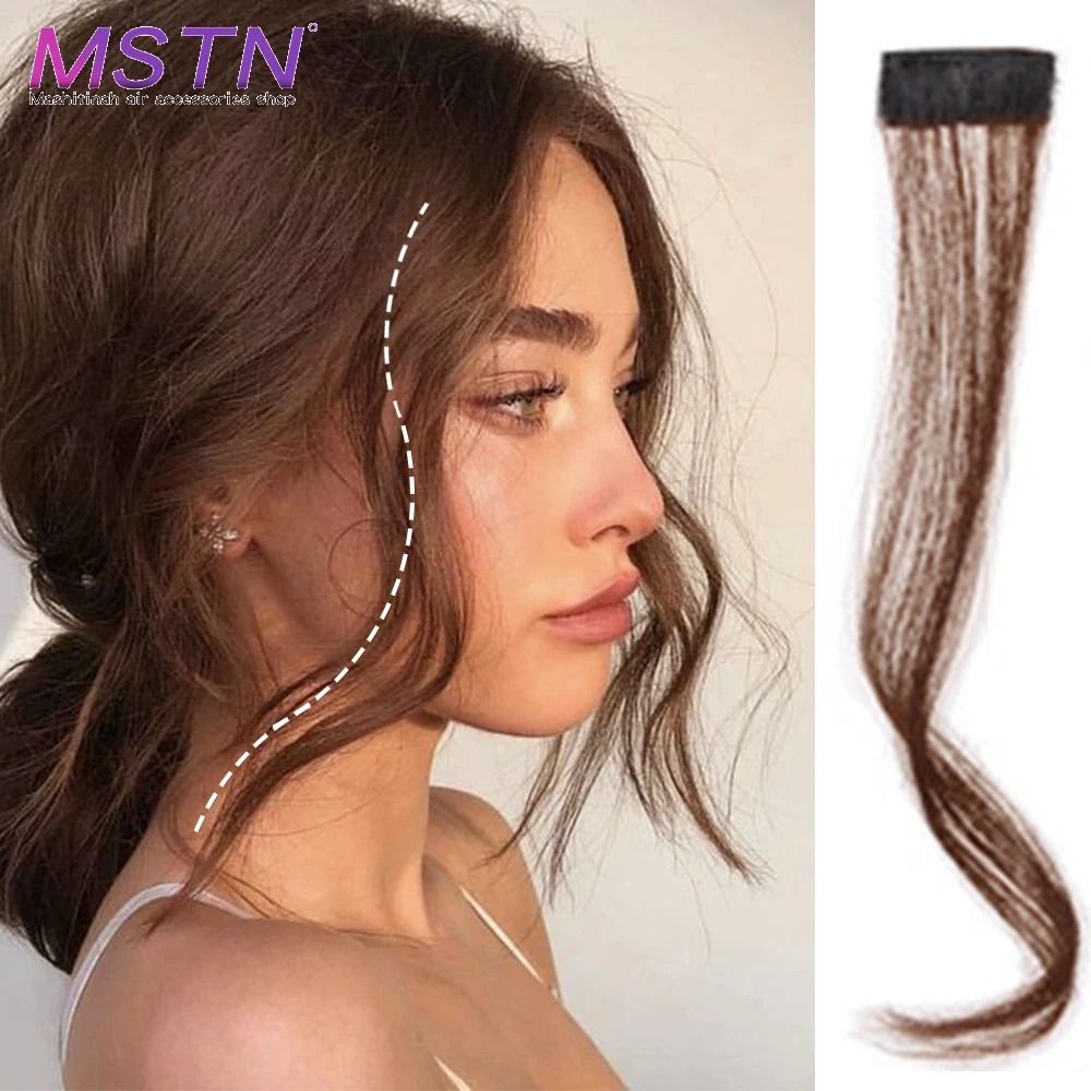 

MSTN Synthetic Girly Long Curly Bangs Side Wig Bangs Heat-Resistant Hair Extension Bangs Black Brown Natural Wig Jewelry