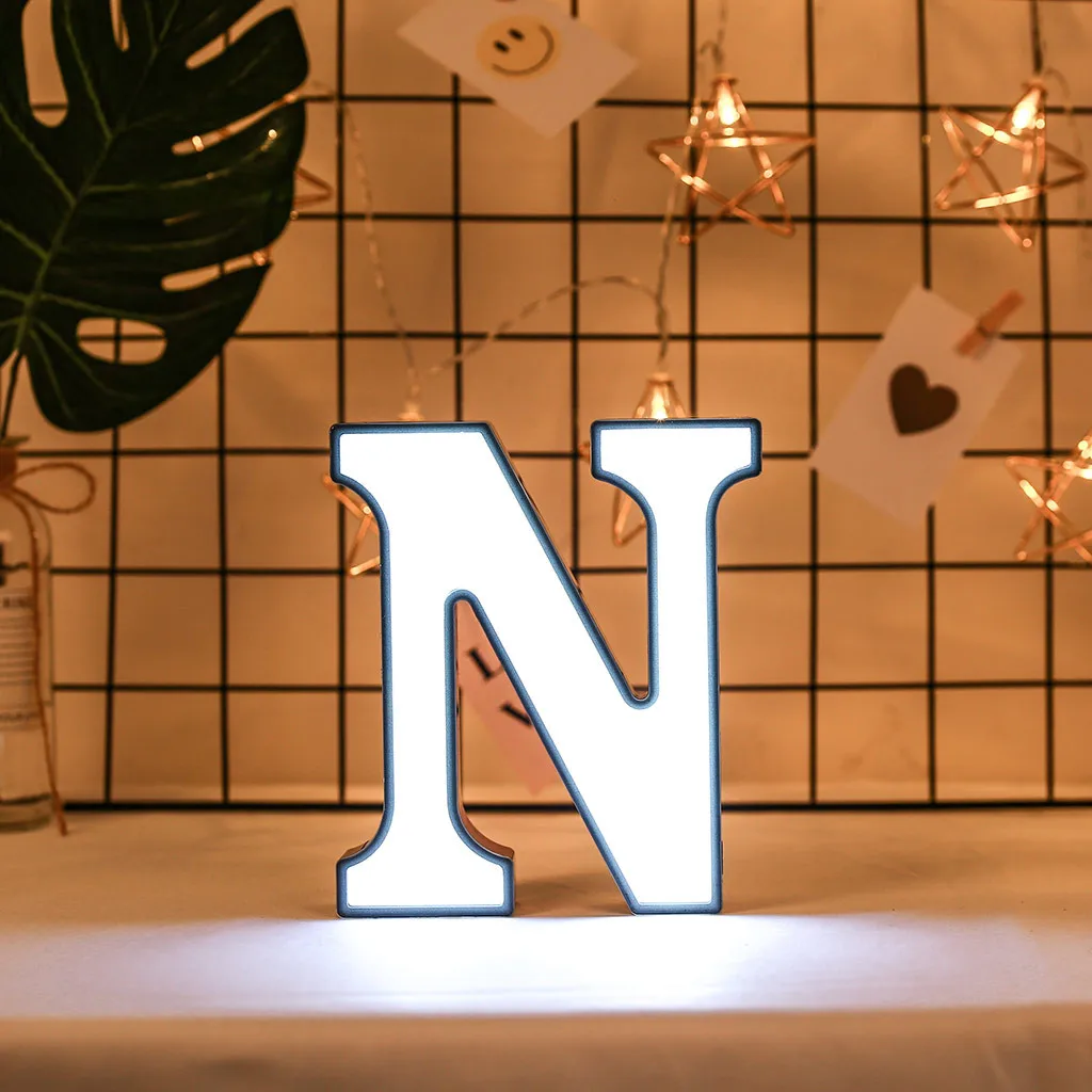 DIY 26 букв светодиодный ночник английский Marquee знак Алфавит 3D Настенный ночник t домашний Свадебный день рождения Жених