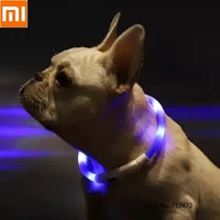 youpin pet dog glow collar soft silicone led light anti lost usb charging avoid car accident collar