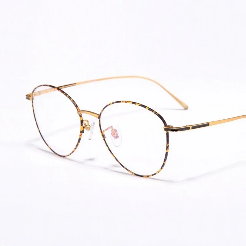 Ширина-140 титановые женские круглые очки с полной оправой тонкие компьютерные в