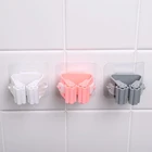Водонепроницаемые самоклеящиеся держатели для швабры, вакуумные бесшовные держатели для хранения швабры, практичные аксессуары для ванной комнаты