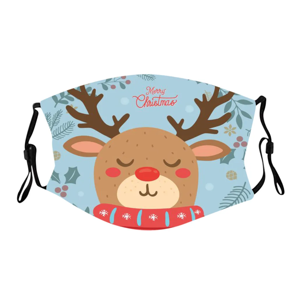 1 шт. Рождественская детская маска многоразовая моющаяся хлопковая Вечерние